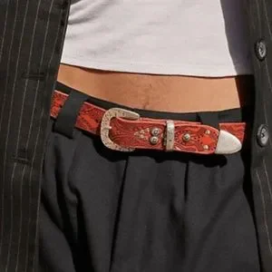 Free People X Campomaggi Charmed Belt Campomaggi Handpainted Corset Grommet Belt in Brown main image 3
